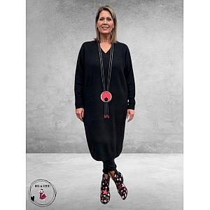 KAFFE CURVE Knit Dress Niela Black Deep